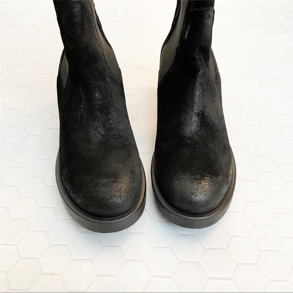 EMANUELE CRASTO Black Suede Leather Chelsea Lug Sole Boots EU 39=8.5-9 - Picture 5 of 14